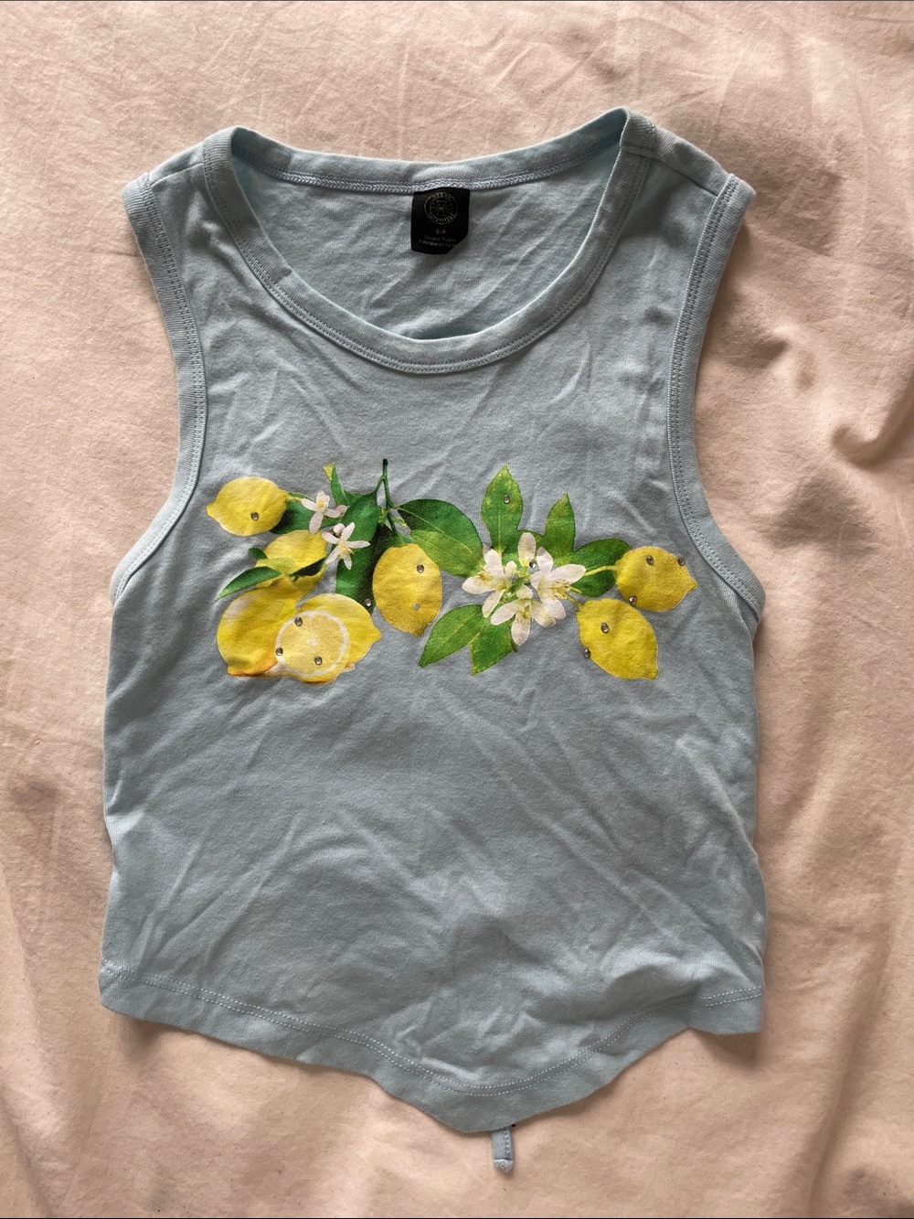 Urban Outfitters Light Blue Tank Top with Lemon Graphic